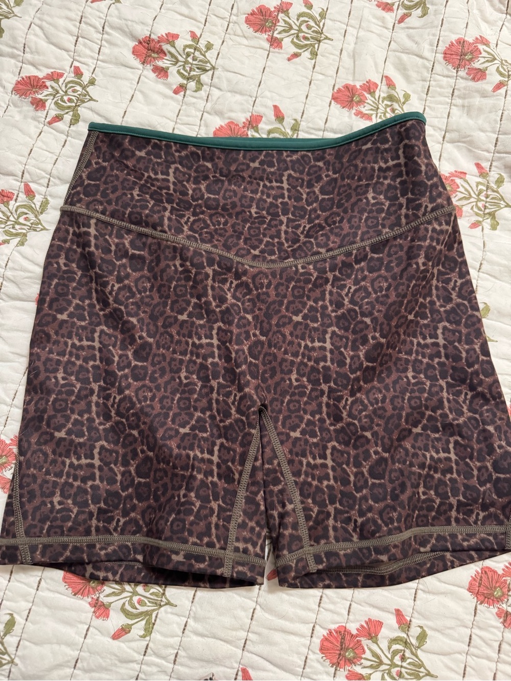 Acta sold out Leopard Print High-Waist Bike Shorts - Brown